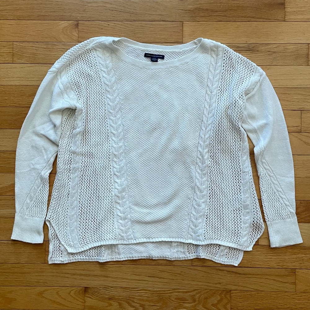 American Eagle White Knitted Sweater